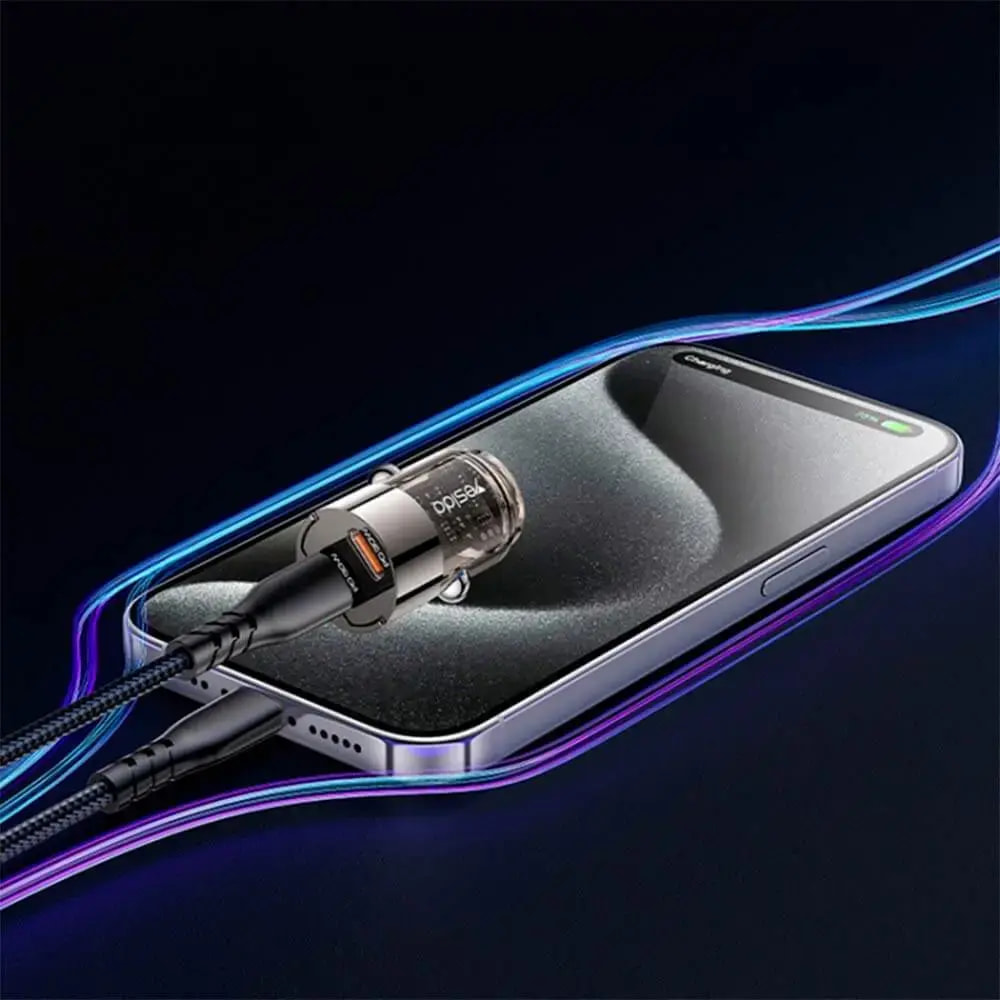 Chargeur allume-cigare double ports USB-C 30W SUPER FAST - Yesido Y69 Noir - Vue 2