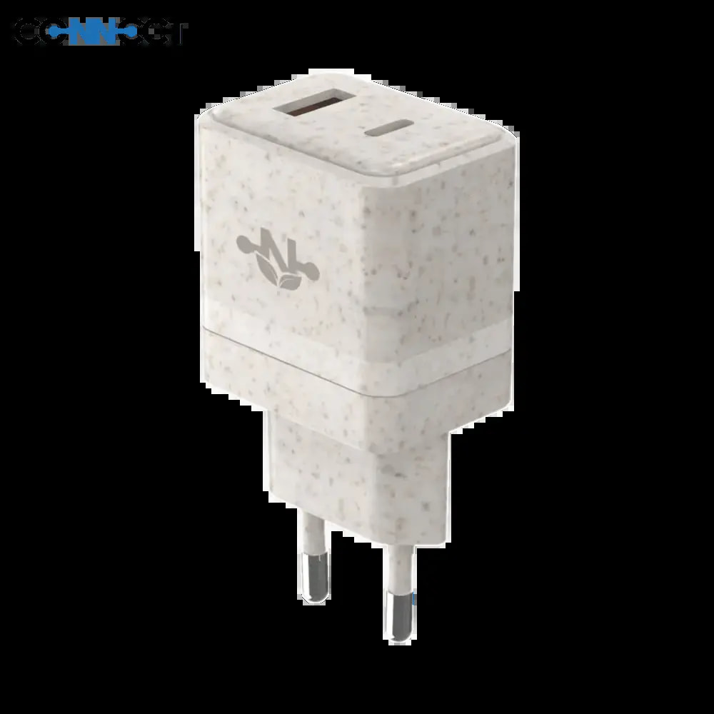 Chargeur secteur éco-friendly 33W (USB-C + USB-A) - CONNECT Beige