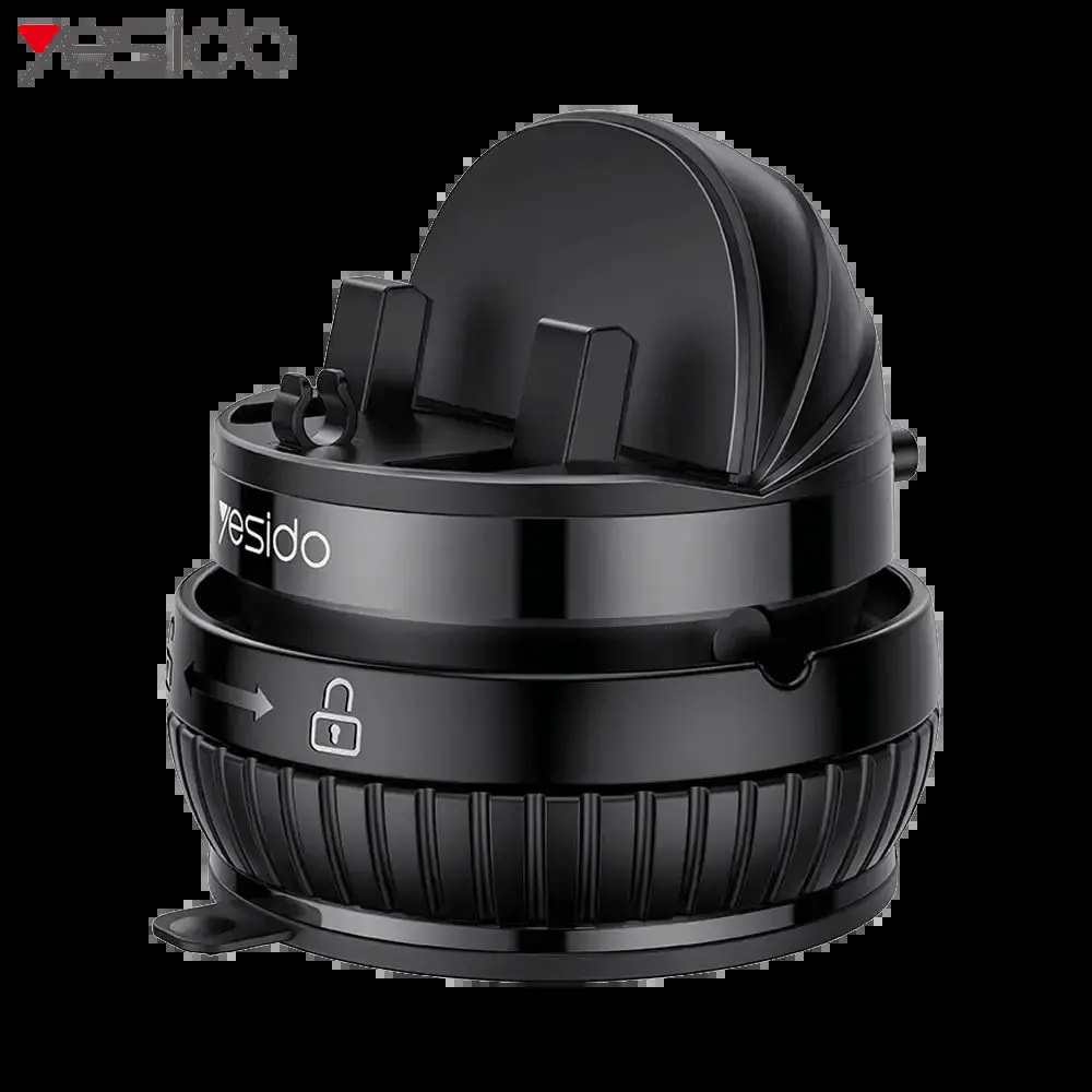 Support smartphone rotation 360° avec fixation ventouse - Yesido C272 Noir