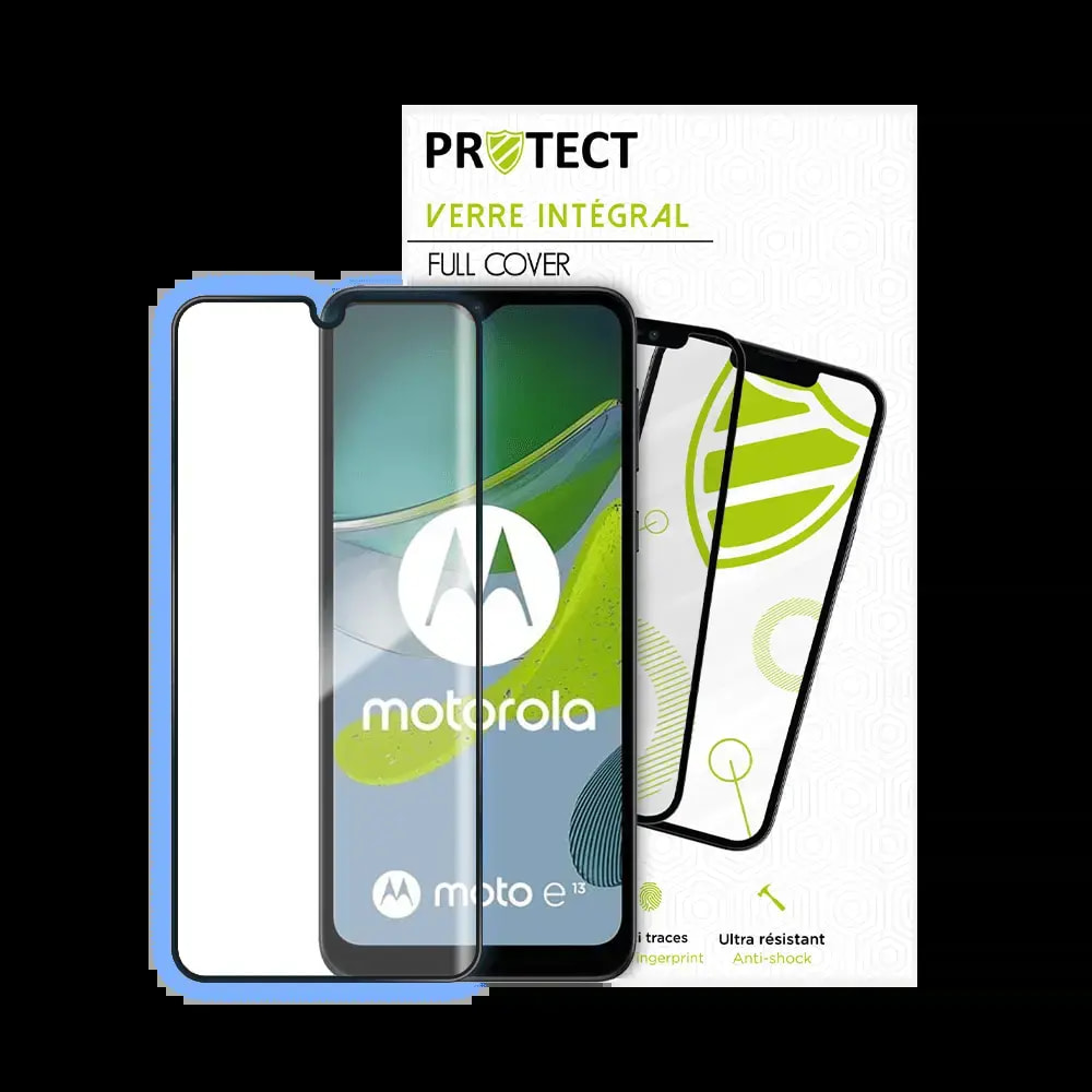 Verre trempé intégral Motorola moto e13 protection écran 9H - PROTECT Noir - Vue 2