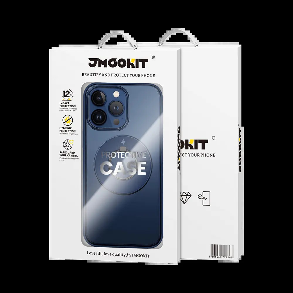 Coque MagSafe iPhone 12 Pro avec support anneau - JMGOKIT King Bleu Marine - Vue 3