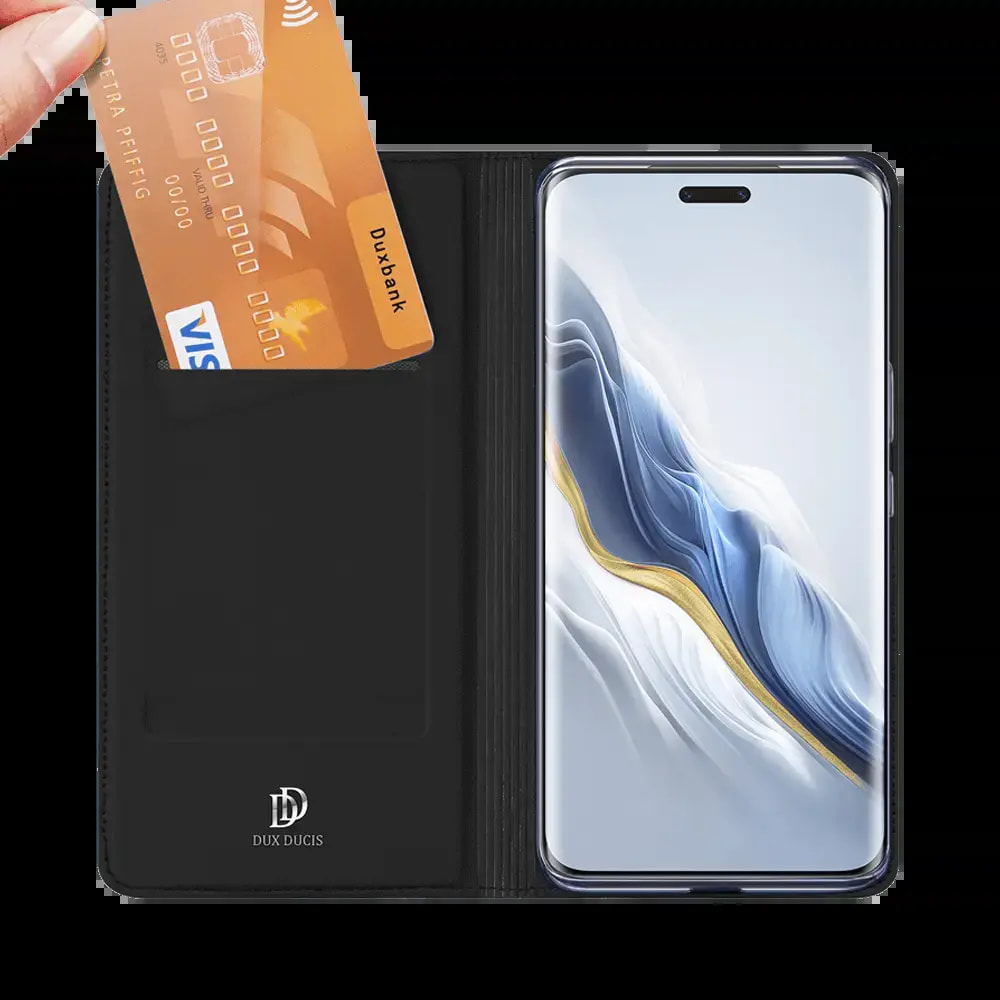 Housse folio Honor Magic 6 Pro porte-carte - Dux Ducis Skin Pro Noir - Vue 2
