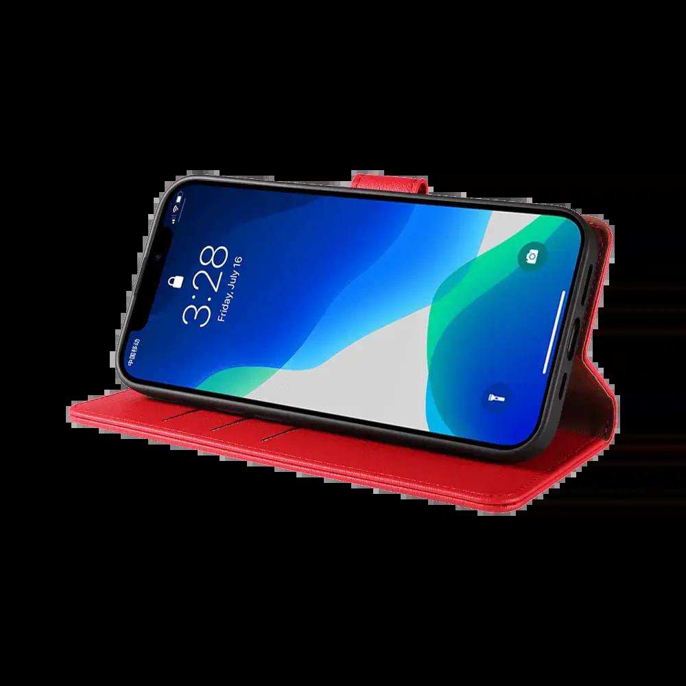 Housse folio anti-RFID iPhone 13 – PROTECT IP011 Rouge - Vue 5