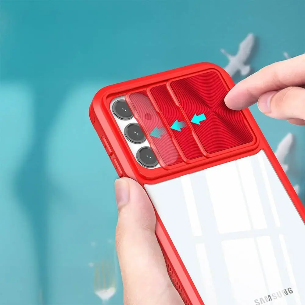 Coque avec cache caméra Samsung Galaxy A16 / Galaxy A17 - PROTECT IE027 Rouge  - Vue 3