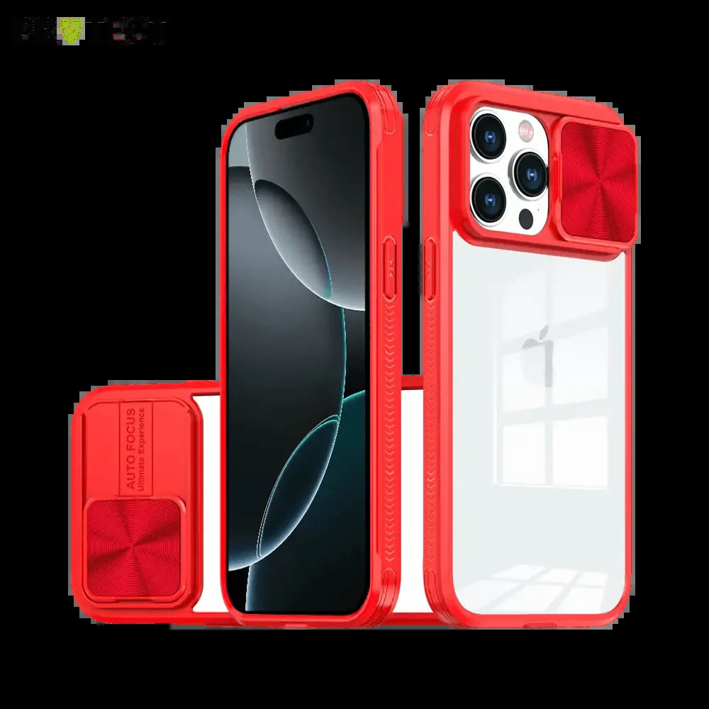 Coque avec cache caméra iPhone 16 Pro - PROTECT IE027 Rouge 