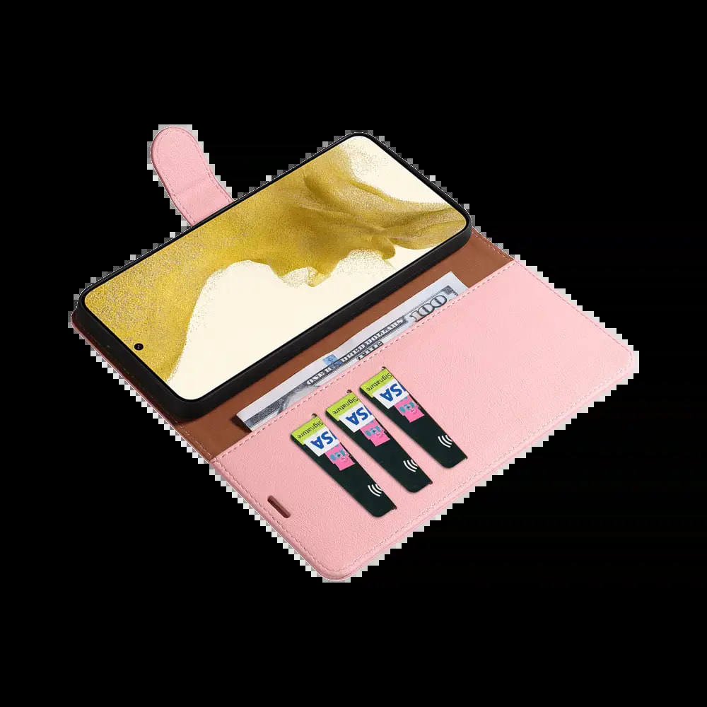 Housse folio anti-RFID Samsung Galaxy S25 Ultra – PROTECT IP011 Rose - Vue 3