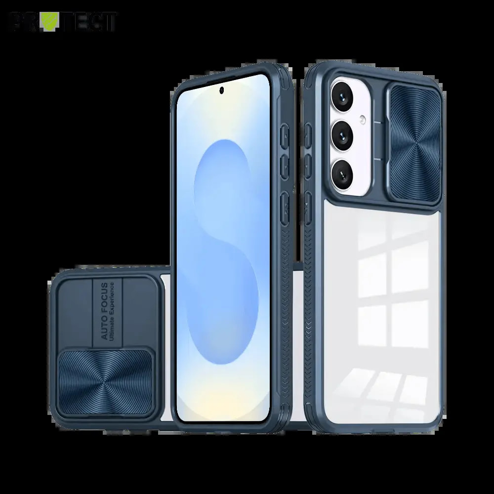 Coque avec cache caméra Samsung Galaxy S25 - PROTECT IE027 Bleu Marine