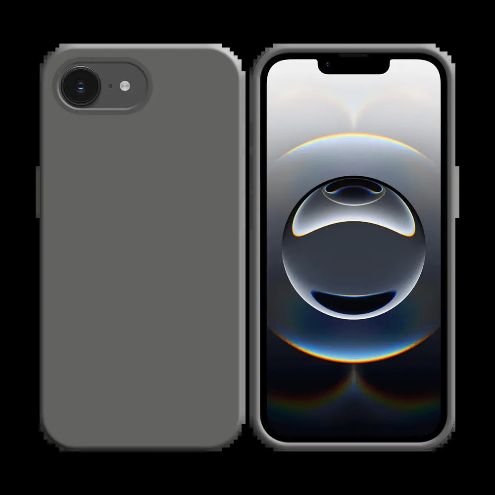 Coque silicone iPhone 16e / iPhone 17e - Gris Foncé