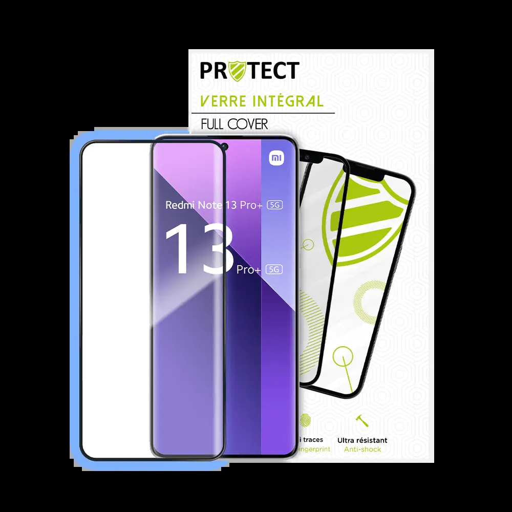 Verre trempé intégral Xiaomi Redmi Note 13 Pro+ 5G protection écran 9H - PROTECT Noir - Vue 2