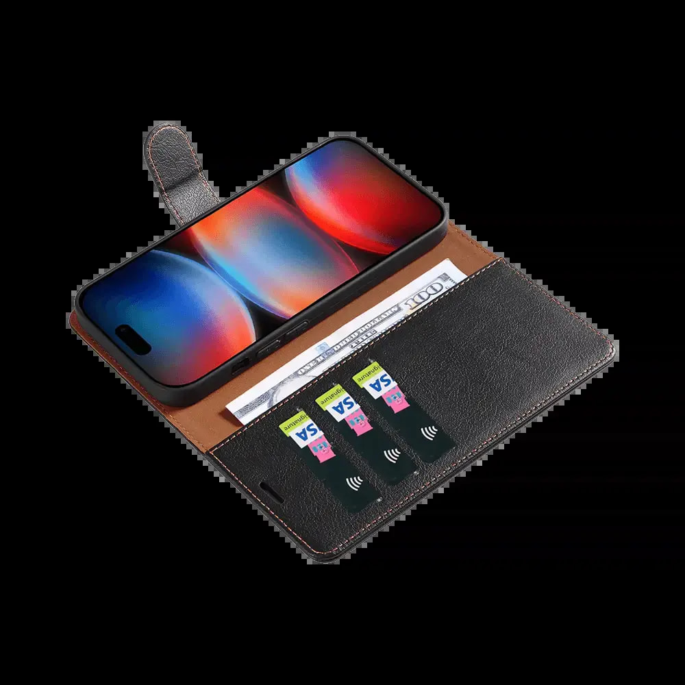 Housse folio anti-RFID iPhone 17 Pro Max – PROTECT IP011 Noir - Vue 3