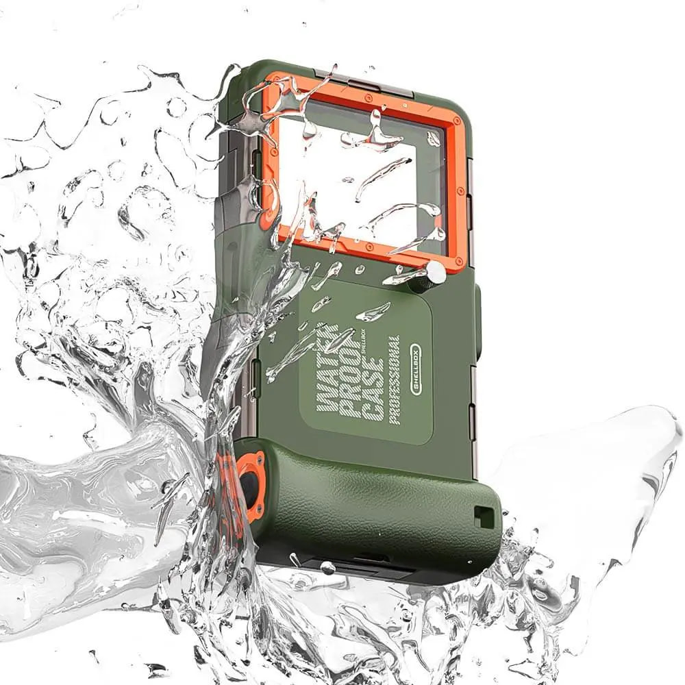Coque étanche universelle pour smartphone avec bouton photo - Vert - Vue 2