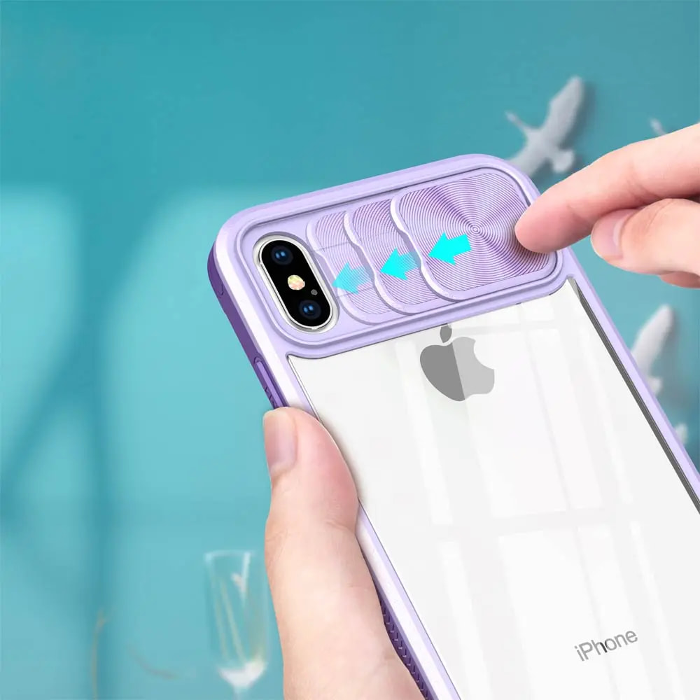Coque iPhone XS Max avec cache caméra - PROTECT IE027 Violet - Vue 3