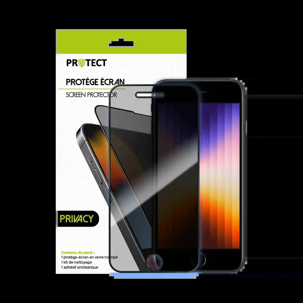 Verre trempé anti-espions iPhone 6 / 6S / 7 / 8 / SE (2nd Gen) / SE (3e Gen) protection écran 9H - PROTECT Transparent - Vue 2