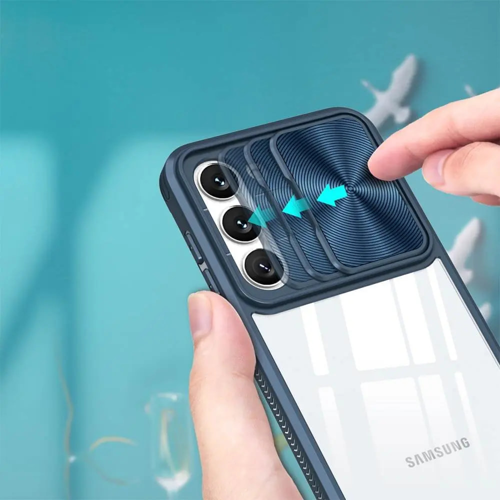 Coque Samsung Galaxy S23 5G avec cache caméra - PROTECT IE027 Bleu Marine - Vue 3