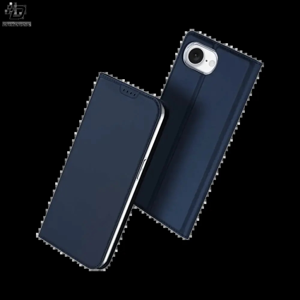 Housse folio iPhone 16e / iPhone 17e porte-carte – Dux Ducis Skin Pro Bleu