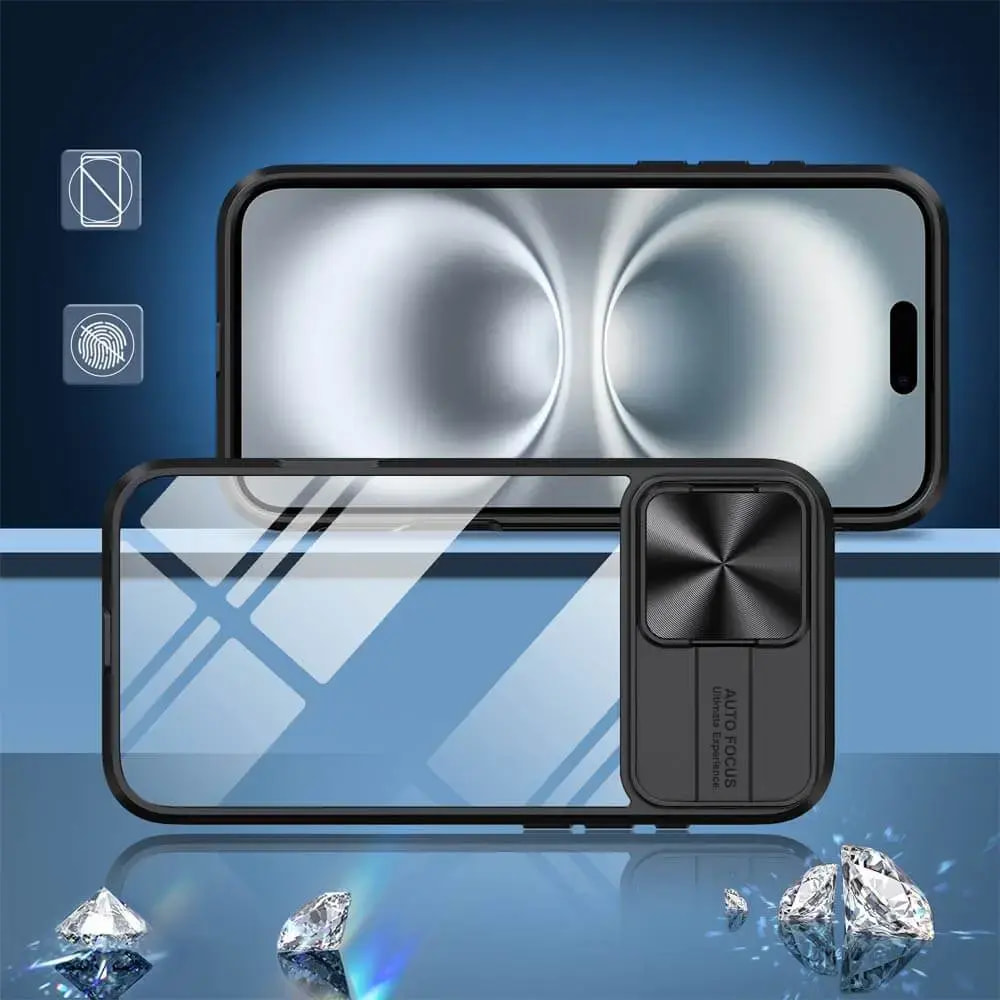 Coque avec cache caméra iPhone 16 – PROTECT IE027 Noir - Vue 2