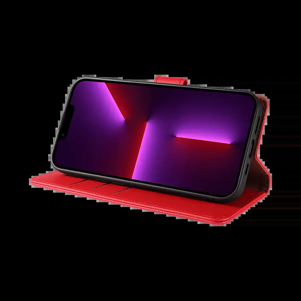 Housse folio anti-RFID iPhone 12 / 12 Pro – PROTECT IP011 Rouge - Vue 4