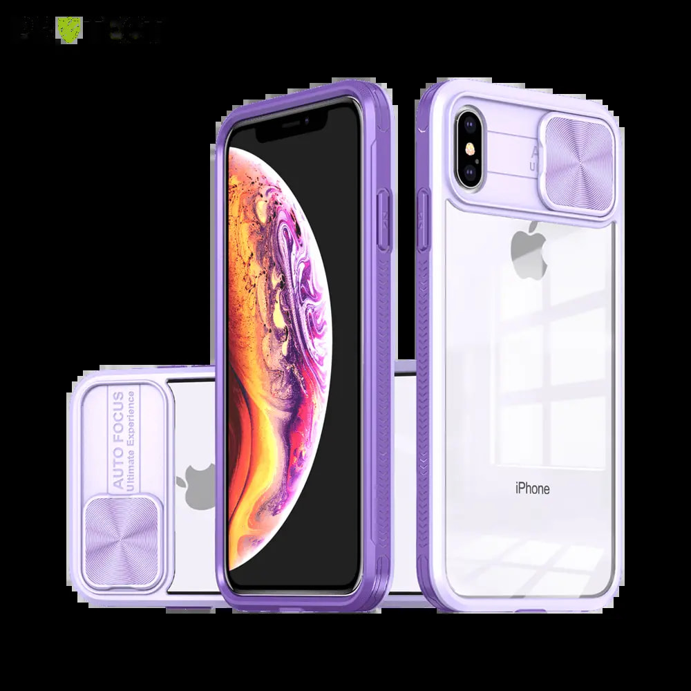Coque iPhone X / XS avec cache caméra - PROTECT IE027 Violet