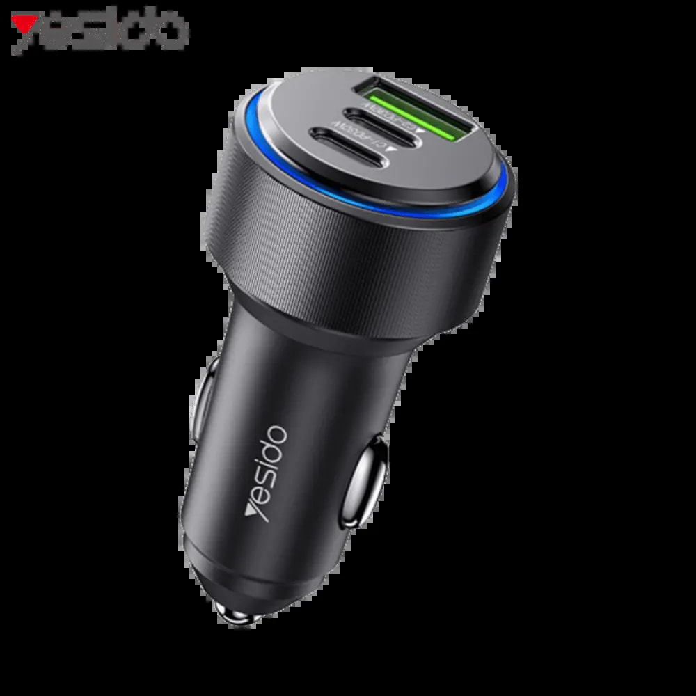Chargeur allume-cigare triple ports USB 60W - Yesido Y50 Noir
