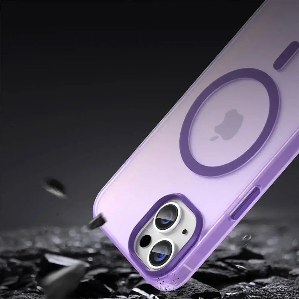 Coque MagSafe bi-matière iPhone 14 - PROTECT MF-006 Violet Foncé - Vue 4