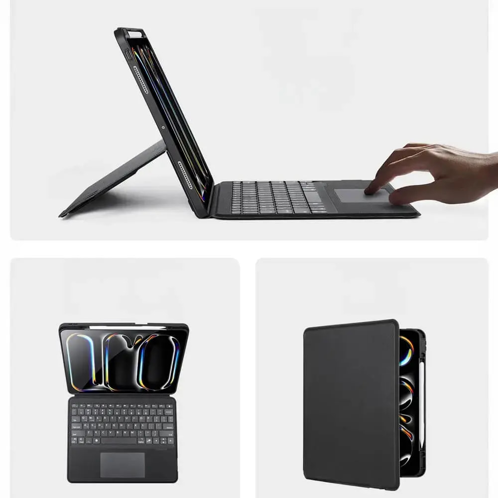Housse clavier rétroéclairé iPad Pro 13" M4 avec trackpad - Dux Ducis DK Noir - Vue 2
