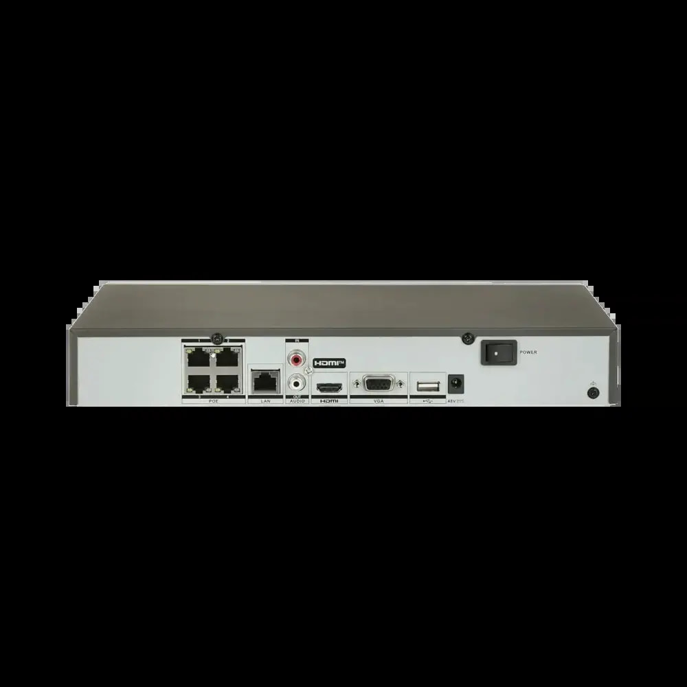 NVR Hikvision AcuSense 4K enregistreur intelligent 4 canaux PoE - Noir - Vue 2