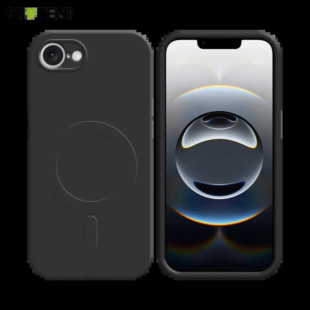 Coque MagSafe iPhone 16e / iPhone 17e antichoc et intérieur flanelle - PROTECT IZ001 Noir