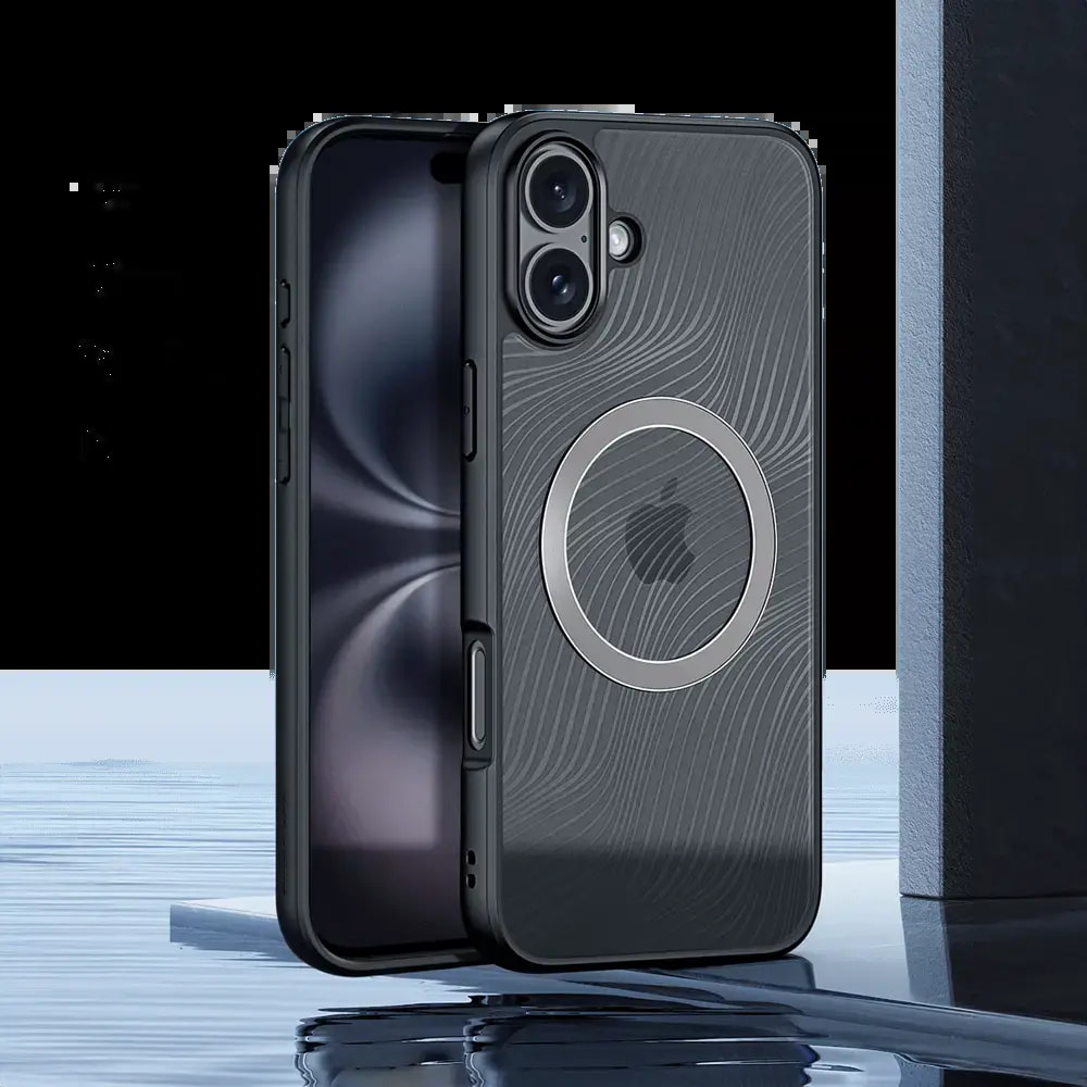 Coque anti-chocs finition mate iPhone 16 Plus - Dux Ducis Aimo Noir - Vue 3