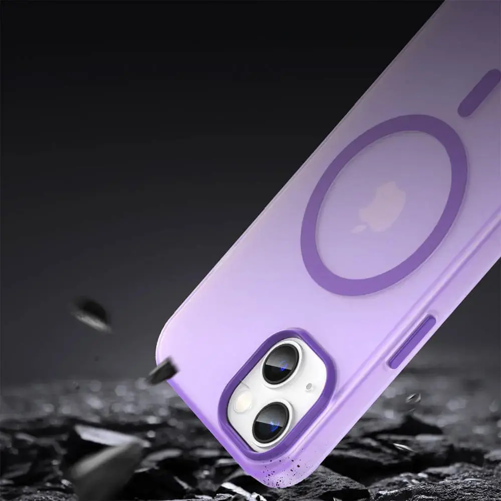 Coque MagSafe bi-matière iPhone 13 - PROTECT MF-006 Violet Foncé - Vue 4