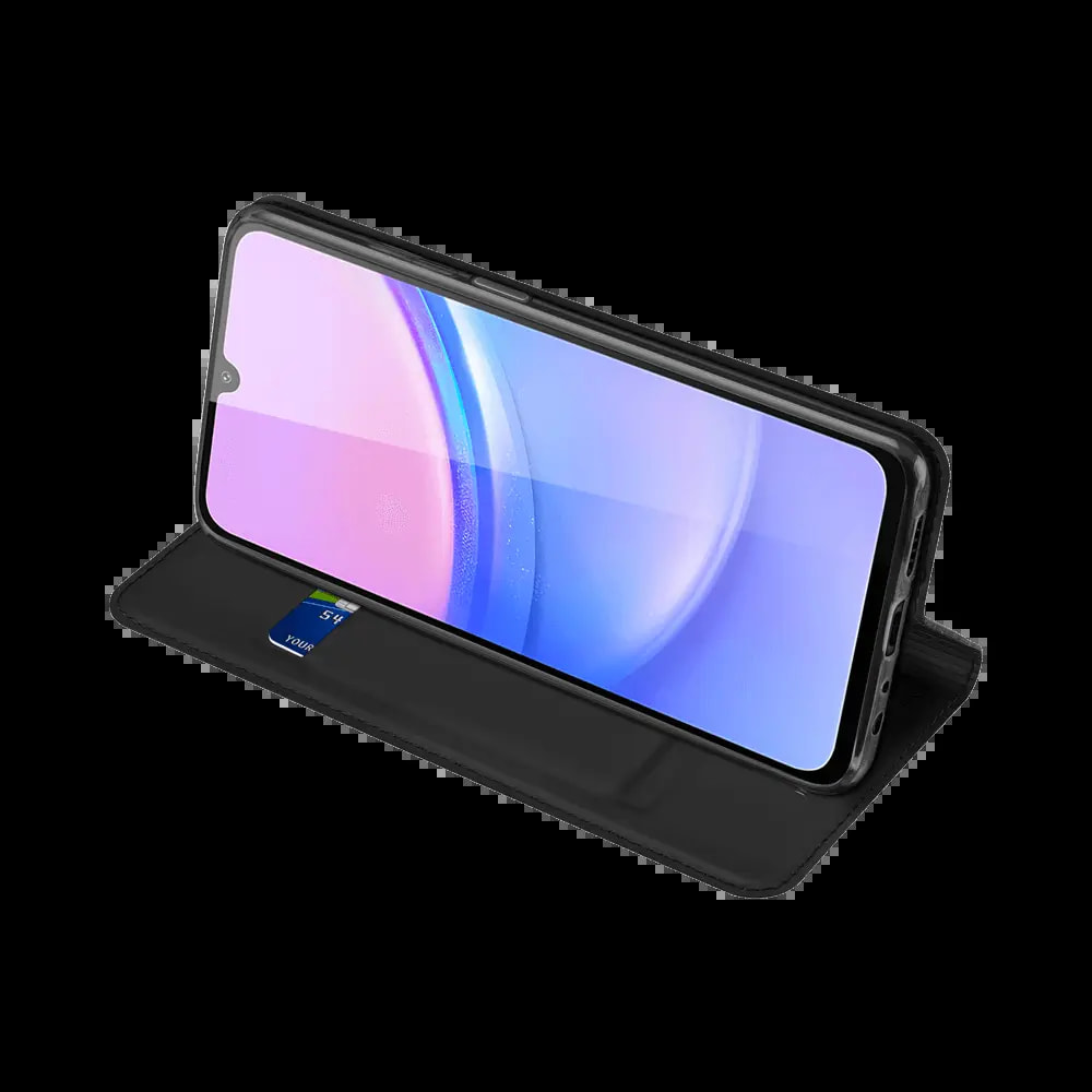 Housse folio Samsung Galaxy A15 5G porte-carte - Dux Ducis Skin Pro Noir - Vue 4