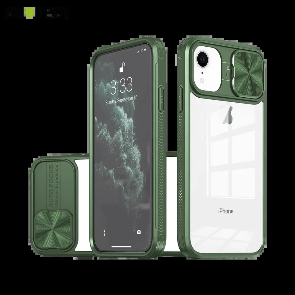 Coque iPhone XR avec cache caméra - PROTECT IE027 Vert Foncé