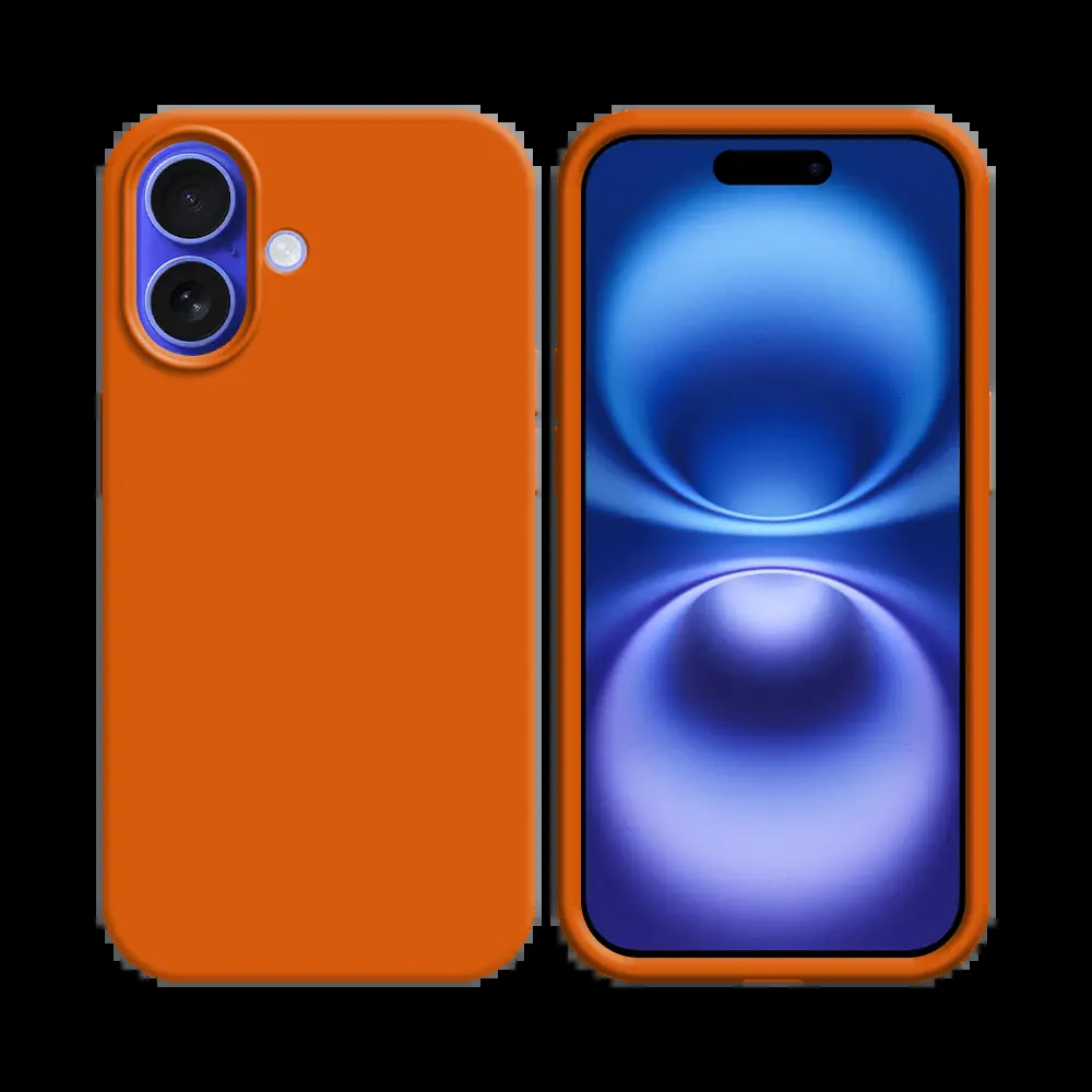 Coque silicone iPhone 16 Plus - Orange