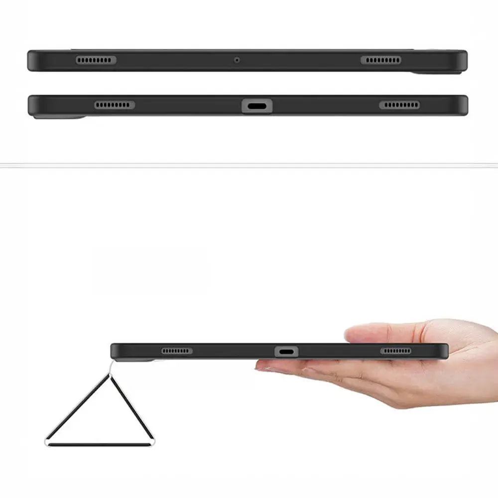 Housse folio Samsung Galaxy Tab S9 FE+ avec dos transparent & porte-stylet - Dux Ducis Toby Bleu - Vue 5