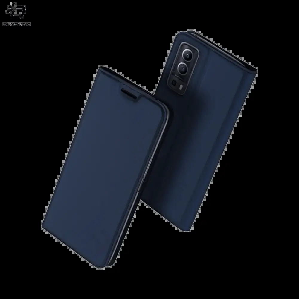 Housse folio Vivo Y72 5G porte-carte - Dux Ducis Skin Pro Bleu