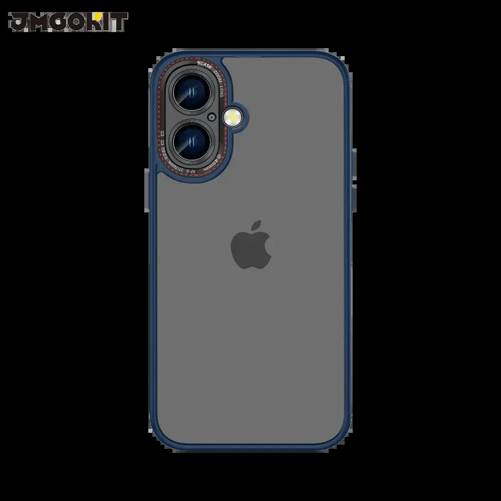Coque de Protection Canon Lens JMGOKIT pour Apple iPhone 16 Plus Bleu