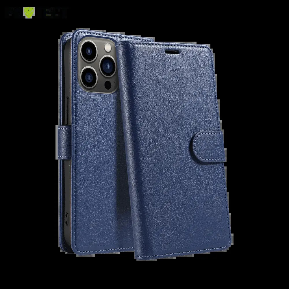 Housse folio anti-RFID iPhone 12 / 12 Pro – PROTECT IP011 Bleu Marine