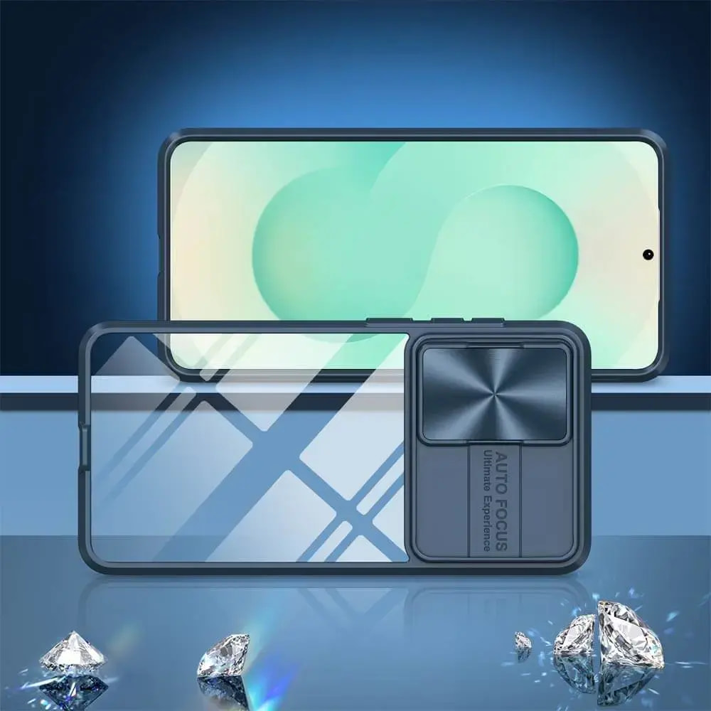 Coque avec cache caméra Samsung Galaxy S25 Edge protection 9H - PROTECT IE027 Bleu Marine - Vue 2