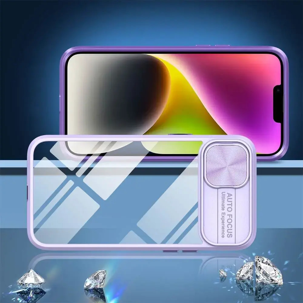 Coque iPhone 13 / 14 / 16e / 17e avec cache caméra - PROTECT IE027 Violet - Vue 2