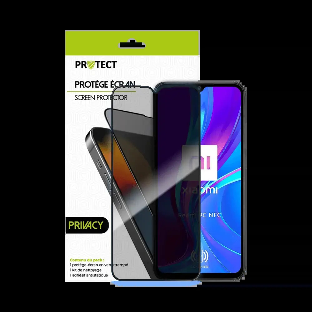 Verre trempé anti-espions Xiaomi Redmi 9C NFC protection écran 9H - PROTECT Transparent - Vue 2