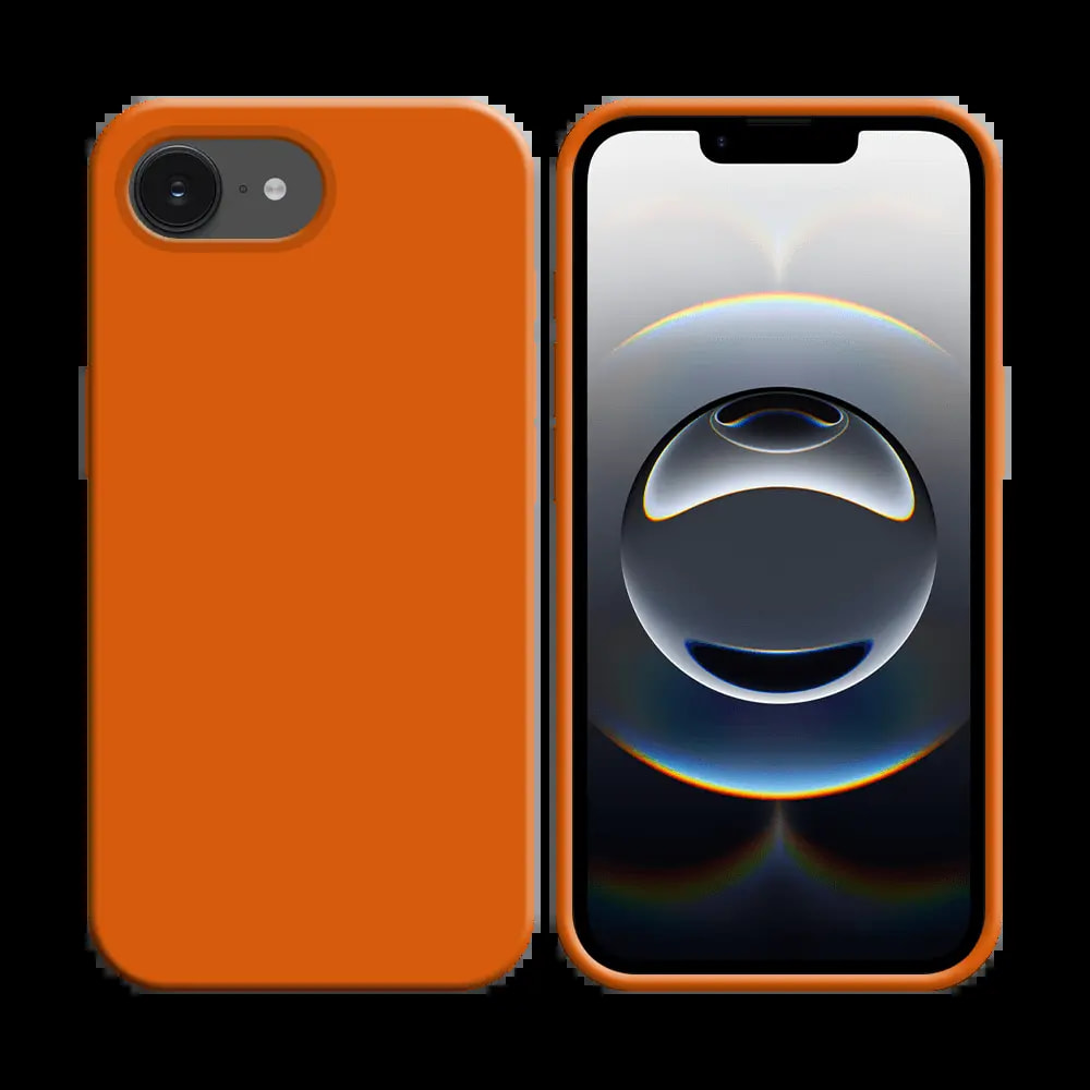 Coque silicone iPhone 16e / iPhone 17e - Orange