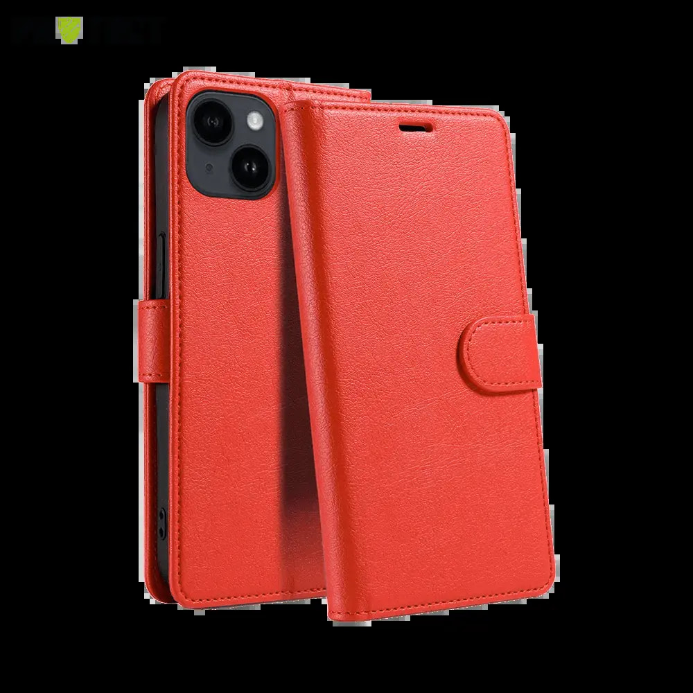 Housse folio anti-RFID iPhone 14 - PROTECT IP011 Rouge