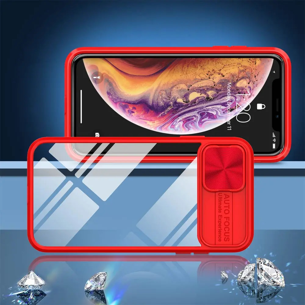Coque iPhone X / XS avec cache caméra - PROTECT IE027 Rouge  - Vue 2