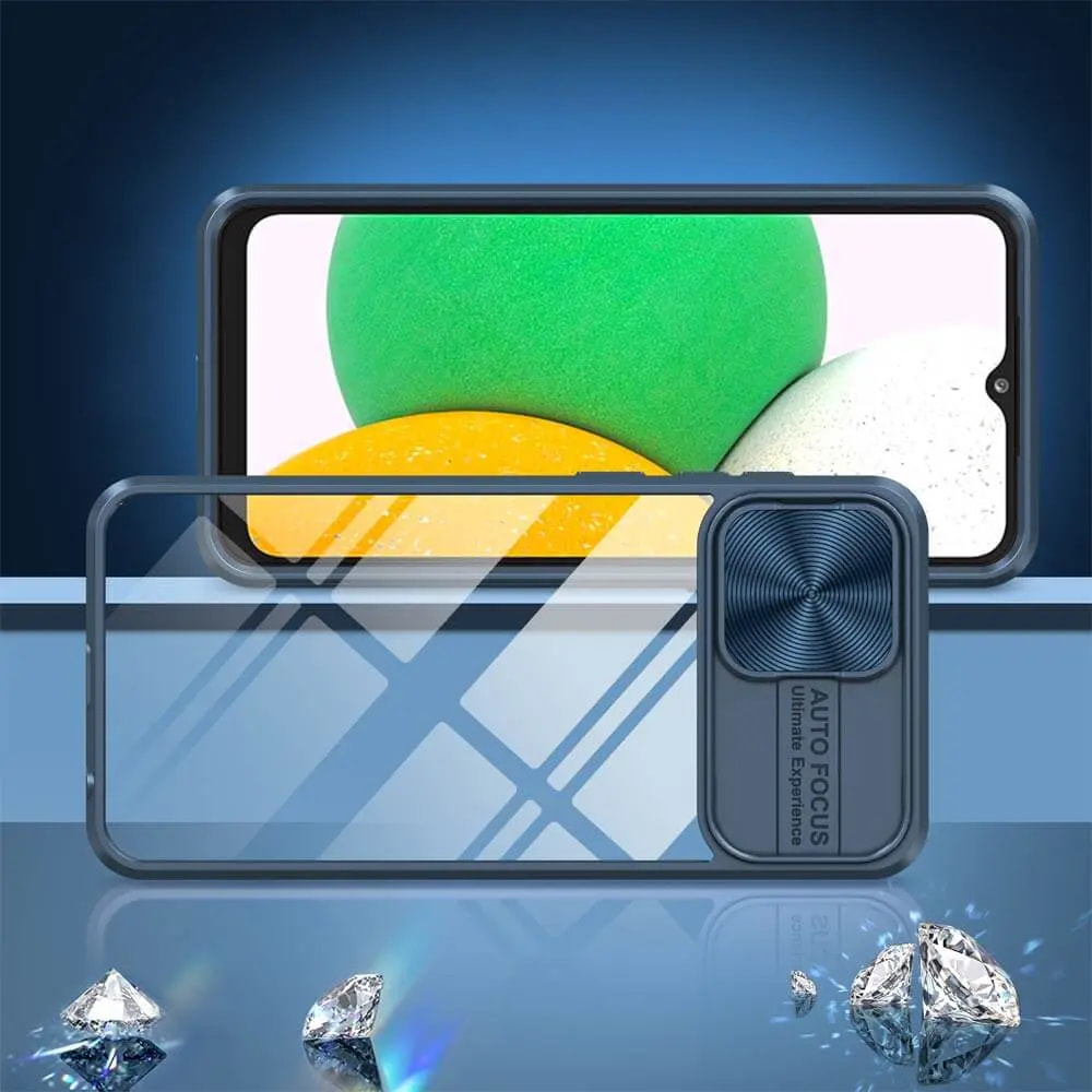 Coque Samsung Galaxy A03 Core avec cache caméra - PROTECT IE027 Bleu Marine - Vue 2