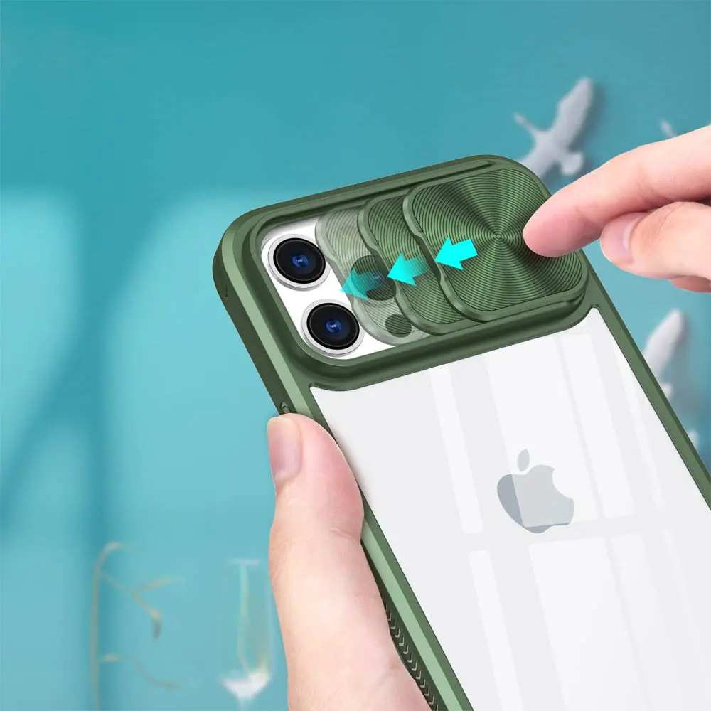 Coque avec cache caméra iPhone 12 Pro - PROTECT IE027 Vert Foncé - Vue 3