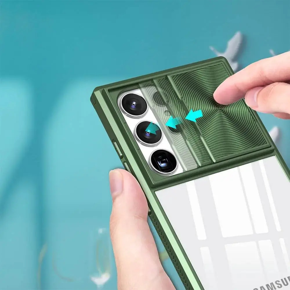 Coque avec cache caméra Samsung Galaxy S25 Ultra - PROTECT IE027 Vert Foncé - Vue 3