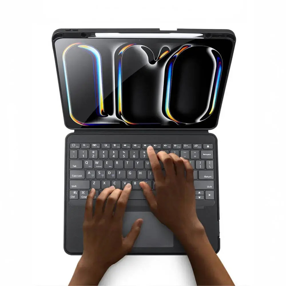 Housse clavier rétroéclairé iPad Pro 13" M4 avec trackpad - Dux Ducis DK Noir - Vue 4