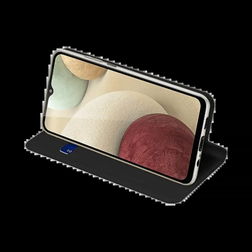 Housse folio Samsung Galaxy A12 / Galaxy M12 porte-carte - Dux Ducis Skin Pro Noir - Vue 3