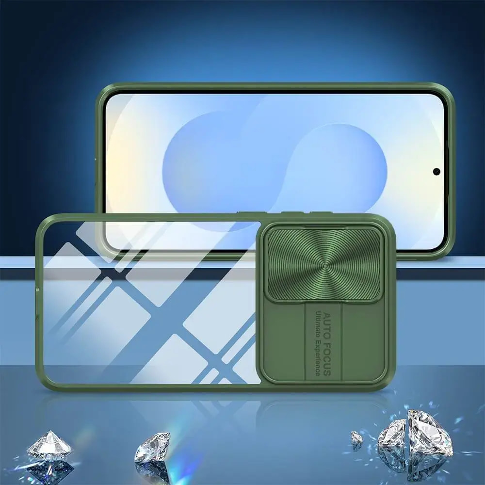 Coque avec cache caméra Samsung Galaxy S25+ - PROTECT IE027 Vert Foncé - Vue 2