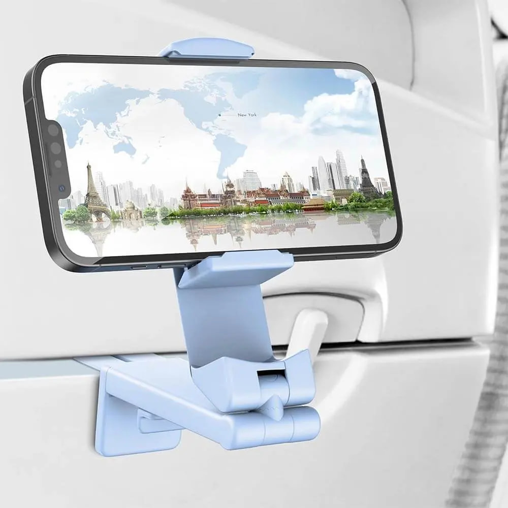 Support pour smartphone ergonomique, ajustable et rotatif 360° Bleu - Vue 2