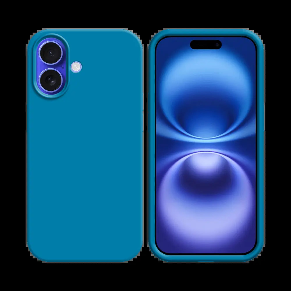 Coque silicone iPhone 16 Plus - Bleu Ciel
